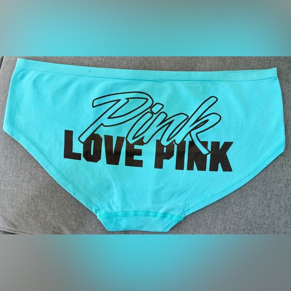 Victoria's Secret Aqua Blue LOVE PINK Low Rise Hipster Panties in Large - Picture 1 of 3